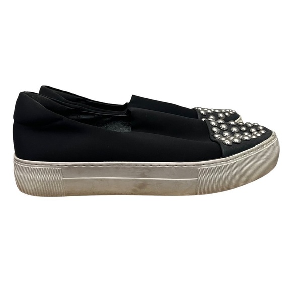 J Slides Aristocrat Black Silver Embellished Platform Sneakers 8 - Picture 1 of 6